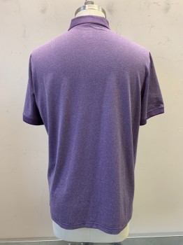32 Degrees, Purple, Gray, Polyester, Spandex, 2 Color Weave, S/S, 2 Buttons, Collar Attached