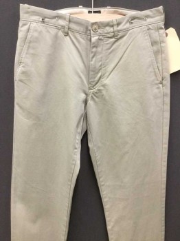 Mens, Casual Pants, J CREW, Khaki Brown, Cotton, Solid, 32, 31, Flat Front, Zip Front, 5 + Pockets,