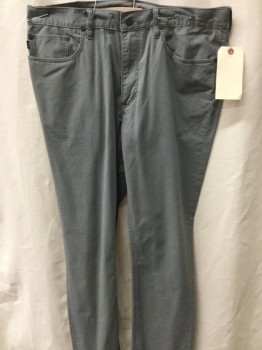 Mens, Casual Pants, POLO, Gray, Cotton, Solid, 34, 34, 5 + Pockets,