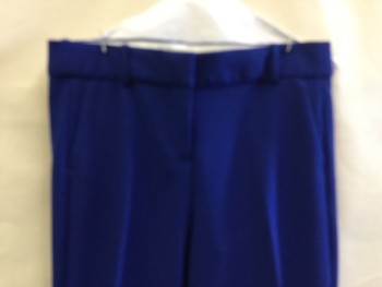 Womens, Slacks, J.CREW, Royal Blue, Poly/Cotton, Spandex, Solid, W32, 10, In27, Royal Blue, Flat Front, 4 Fake Pockets, Zip Front,