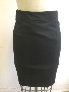 Womens, Skirt, Mini, ALICE + OLIVIA, Black, Polyester, Solid, H:32, W:24-5, Vertical Panels, Invisible Zipper at Center Back Waist