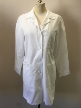META, Off White, Cotton, Polyester, Solid, 4 Button Front, 3 Pocket, Notched Lapel, Pleats Center Back,  Women's