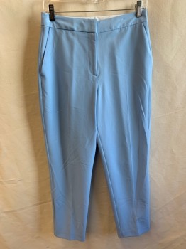 Womens, Suit, Pants, TOPSHOP, Powder Blue, Polyester, Viscose, Solid, 6, Zip Fly, 3 Pockets