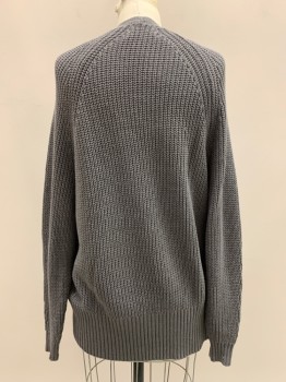 URBAN OUTFITTERS, Dk Gray, Cotton, Acrylic, Open Front, Side Pockets, L/S, Knit