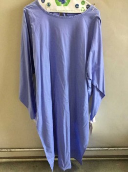 Unisex, Surgical Gown, Lt Blue, Polyester, Cotton, Solid, S, Long Sleeves, Lacing/Ties UP BACK