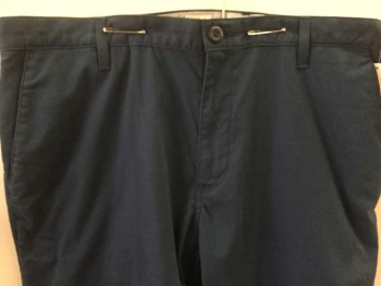 Mens, Casual Pants, DOCKERS, Teal Blue, Cotton, Spandex, Solid, 32, 38, Flat Front, Zip Front, 4 Pockets, Belt Loops, Wide Leg