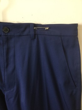 MSX MICHAEL STRAHAN, Navy Blue, Polyester, Spandex, Solid, Flat Front, Zip Fly, 4 Pockets, Athletic Material with Mesh Inner Lining