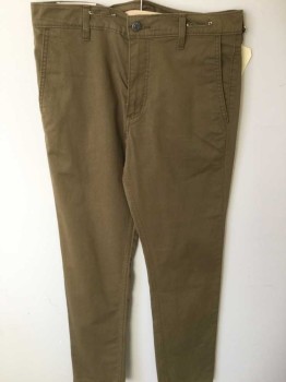 Mens, Casual Pants, LEVI'S, Tobacco Brown, Cotton, Solid, 32, 32, Flat Front,