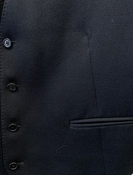Mens, Suit, Vest, ANTICA SARTORIA CAMP, Black, Wool, 42, 4 Button, 2 Pocket