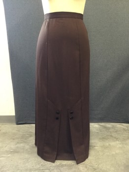 Mto, Chocolate Brown, Wool, Polyester, Solid, Inverted Pleated Front and Back, 4 Covered Buttons at Front, 2 Buttons at Back, Hidden Button Opening at Side Left Center Panel,