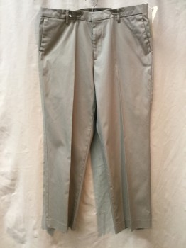 Mens, Casual Pants, DOCKERS, Lt Gray, Poly/Cotton, Elastane, Solid, 38/30, Light Gray, Flat Front,