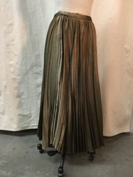 Womens, Skirt, Long, DEREK LAM, Gold, Viscose, Rayon, Solid, W 24, 2, Gold, Accordion Pleated