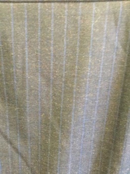 VIA SPIGA, Charcoal Gray, Blue, Polyester, Rayon, Stripes - Pin, 1/2" Waistband, Length, Zip Back