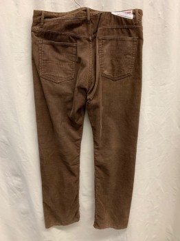 ENGINEERED GARMENTS, Brown, Cotton, Corduroy, Side Pockets, Zip Front, Flat Front