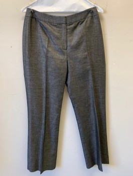 Womens, Slacks, LAFAYETTE 148, Charcoal Gray, Gray, Viscose, Linen, 2 Color Weave, W:28, Sz.4, Mid Rise, Straight Cropped Leg, Zip Fly, 1.5" Wide Self Waistband, No Pockets or Belt Loops