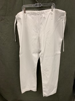 Unisex, Martial Arts Pant, N/L, White, Cotton, Solid, L, 6, Drawstring Pant, Karate Gee