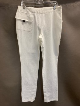 Mens, Sci-Fi/Fantasy Pants, MTO, White, Poly/Cotton, Solid, 34/33, 3 Pckts, 2 Velcro Tabs At Left Hip, Side Zip,