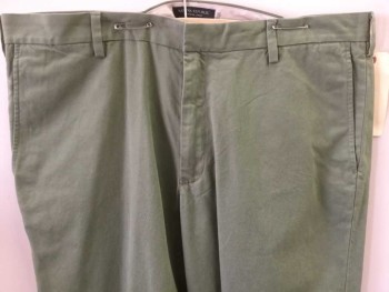 Mens, Casual Pants, BANANA REPUBLIC, Jade Green, Cotton, Solid, 32, 38, Flat Front, Zip Front, 4 Pockets, Belt Loops,
