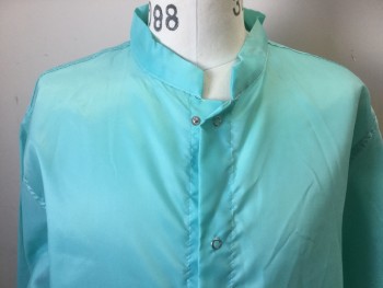 WORKLON, Ice Green, Polyester, Solid, Snap Front, Long,