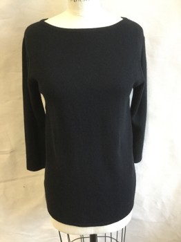 Womens, Maternity, MENDOCINO -A Pea.Pod, Black, Cashmere, Solid, S, Maternity, Wide Neck,  3/4 Sleeves