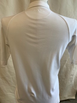 Mens, Polo, BOBBY JONES, White, Cotton, Solid, S, Collar Attached. 3 B/f  Short Sleeve