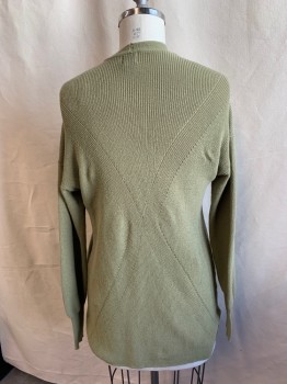 Womens, Cardigan Sweater, A NEW DAY, Olive Green, Cotton, Polyester, Solid, M, Open Front