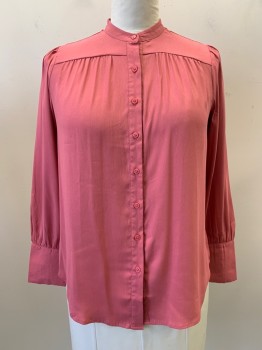 NO LABEL, Rose Pink, Polyester, Solid, L/S, B.F., CB