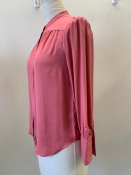 NO LABEL, Rose Pink, Polyester, Solid, L/S, B.F., CB