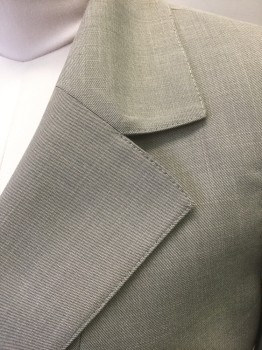 KASPER, Taupe, Brown, Polyester, Rayon, 2 Color Weave, Single Breasted, Wide Notched Lapel, 1 Black Button, 2 Flap Pockets, Shoulder Pads, Black Lining