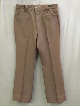 Mens, Pants, LEVI'S, Dk Brown, Polyester, Solid, 31, 32, Dark Brown, Flat Front, Zip Front, 4 Pockets