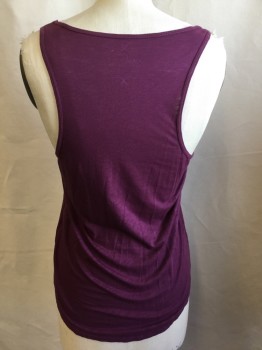 VELVET, Mauve Pink, Cotton, Modal, Heathered, Scoop Neck, Maroon Lining Front, 1" Straps, Flair Bottom