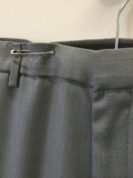 DOCKERS, Gray, Polyester, Rayon, 2 Color Weave, Solid, Flat Front, Zip Fly, 4 Pockets, Straight Leg