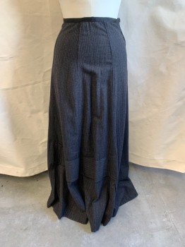 NL, Dk Gray, Black, Wool, Stripes - Vertical , A-Line, Hook & Eye Back, Floor Length