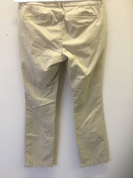 Womens, Pants, OLD NAVY, Khaki Brown, Cotton, Spandex, Solid, Sz.6, Twill, Mid Rise, Boot Cut, Zip Fly, 4 Pockets, Belt Loops