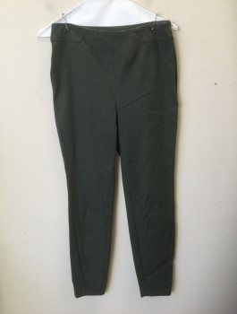 Womens, Pants, MINT VELVET, Gray, Poly/Cotton, Spandex, Solid, W:28, Stretch Twill, Mid Rise, Slim Leg, Cropped/Ankle Length, Darts at Waist, Elastic Inner Waistband, Invisible Zipper at Side Waist