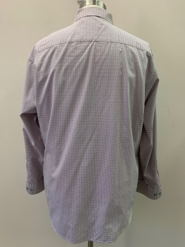 Mens, Casual Shirt, ALFANI, Red, Gray, White, Cotton, Polyester, Check , 34-35, 17, L/S, Button Front, Collar Attached, Chest Pocket,