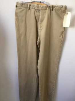 Mens, Casual Pants, PETER MILLAR, Tan Brown, Cotton, Solid, 31, 34, Flat Front, 2 Welt Pocket,