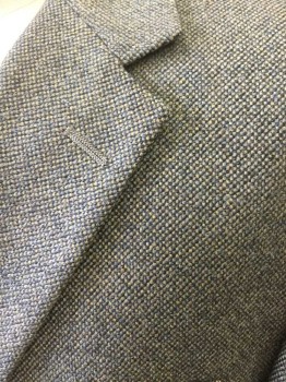 Mens, Sportcoat/Blazer, HART,SCHAFFNER & MAR, Brown, Tan Brown, Gray, Wool, Tweed, 44R, Single Breasted, Notched Lapel, 2 Buttons,  Tan Lining