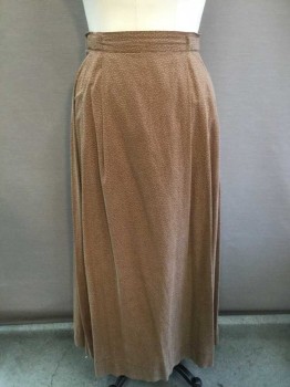 N/L, Lt Brown, Tan Brown, Cotton, Abstract , Light Brown with Tan Dashes Pattern, Drawstring Waist, Floor Length Hem, Made To Order,