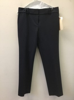 Womens, Slacks, ANN TAYLOR, Navy Blue, Synthetic, Spandex, Solid, 2, Navy, Flat Front,