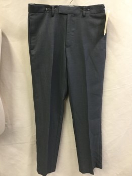MB STUDIO, Heather Gray, Polyester, Heathered, Flat Front, Zip Front, 4 Pockets