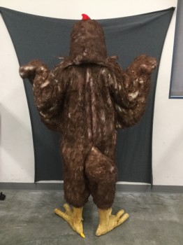 Unisex, Costume, MTO, Brown, White, Faux Fur, 40, ROOSTER:  White with Brown Tipped Faux Fur, Padded Onesie, Wide Long Sleeves, Zip Back, Jagged Tail, Zip Back, Maximum Size 40, Better Fit for Someone Shorter Than 5'10", Separate Overalls (FC039893)