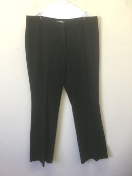 Womens, Slacks, HALOGEN, Black, Polyester, Viscose, Solid, 10, Bumpy Piqué Texture, Mid Rise, Boot Cut, Zip Fly, 4 Welt Pockets in Front/Back, 1" Wide Self Waistband