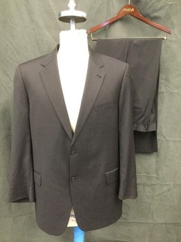 JOSEPH ABBOUD, Dk Brown, Wool, Stripes, Shadow Stripe, Single Breasted, Collar Attached, Notched Lapel, 3 Pockets, 2 Buttons