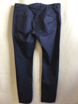 TODAY...BEAUTIFUL-RM, Navy Blue, Cotton, Elastane, Solid, 1.5" Waistband, Jean-cut, 5 Pockets, Zip Front,
