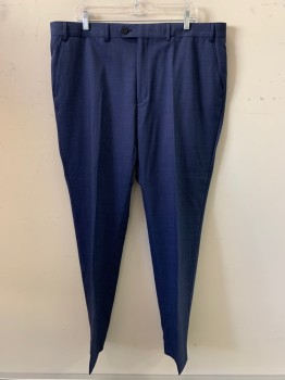Mens, Suit, Pants, RALPH LAUREN, Navy Blue, Blue, Wool, 2 Color Weave, 40/31, F.F, Side Pockets, Zip Front, Belt Loops