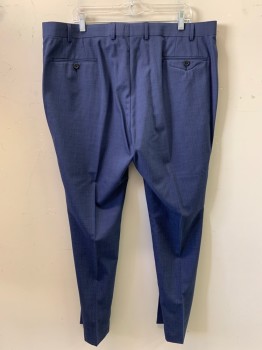 Mens, Suit, Pants, RALPH LAUREN, Navy Blue, Blue, Wool, 2 Color Weave, 40/31, F.F, Side Pockets, Zip Front, Belt Loops