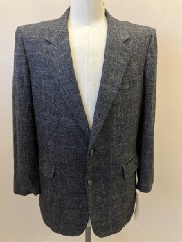 N/L, Black, Charcoal Gray, Glen Plaid, C.A., Notched Lapel, SB. 3 Pckts, Back Vent