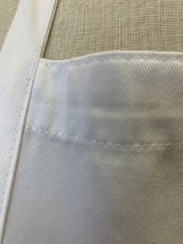 CHEF WORKS, White, Poly/Cotton, Solid, Cotton/Poly Twill, Halter Neck, Ties @ Waist, Aged