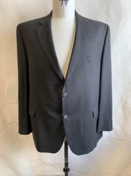 Mens, Sportcoat/Blazer, JACK VICTOR, Black, Brown, Forest Green, Wool, Houndstooth, 50R, Notched Lapel, Single Breasted, Button Front, 2 Buttons, 3 Pockets